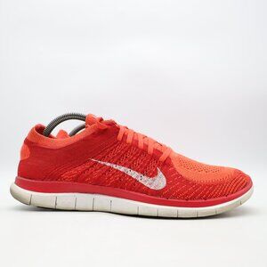 Nike Free Flyknit 4.0 Men's 10.5 Orange Red Running Athletic Sneakers 631053-601